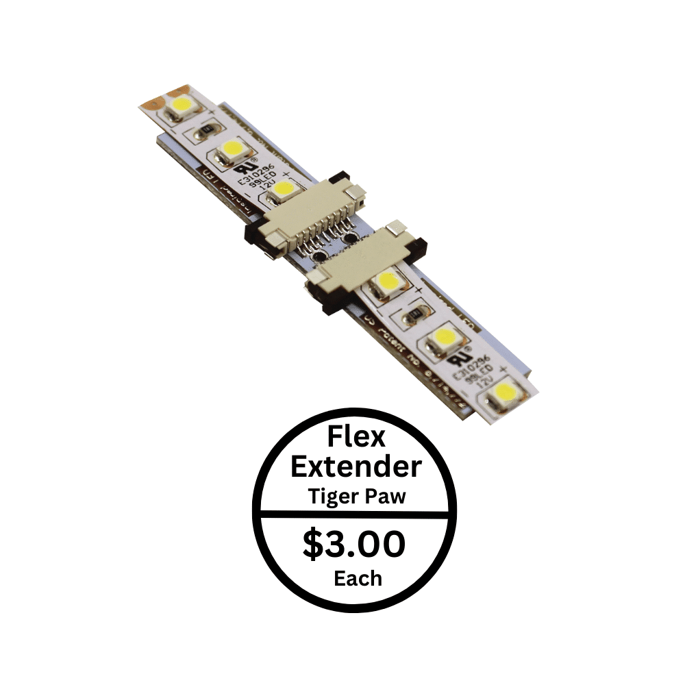 Tiger Paw LED Connector® Flex Strip Extender (12v or 24v)